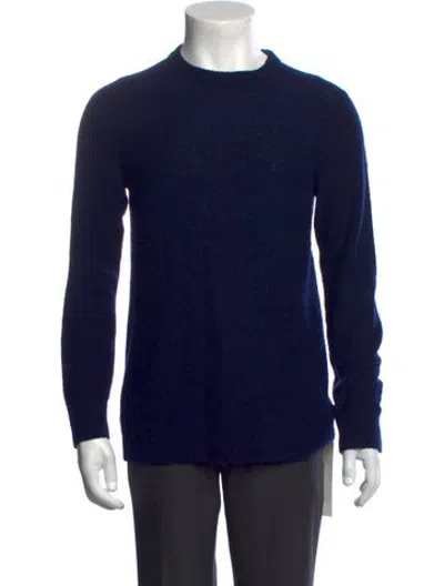 Pre-owned Patrick Assaraf Merino Wool Crew Neck Pullover In Blue