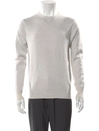 Pre-owned Patrick Assaraf Merino Wool Crew Neck Pullover In Gray