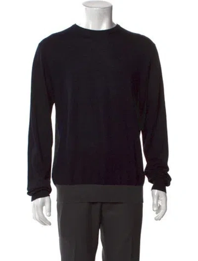 Pre-owned Patrick Assaraf Merino Wool Crew Neck Pullover W/ Tags In Black