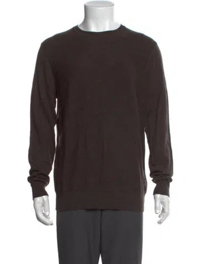 Pre-owned Patrick Assaraf Merino Wool Crew Neck Pullover W/ Tags In Brown
