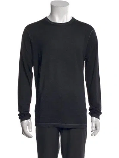 Pre-owned Patrick Assaraf Merino Wool Crew Neck T-shirt In Black