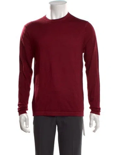 Pre-owned Patrick Assaraf Merino Wool Crew Neck T-shirt In Red
