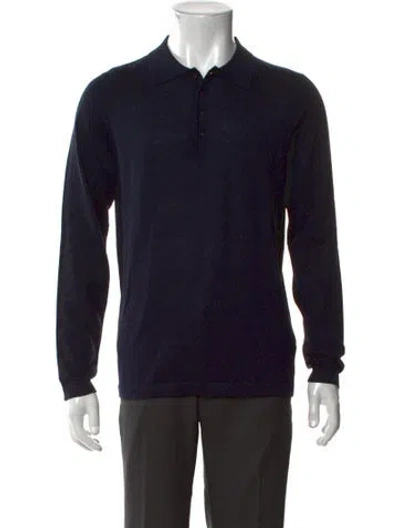 Pre-owned Patrick Assaraf Merino Wool Long Sleeve In Black