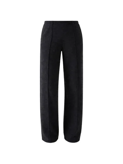 Patrick Assaraf Milano Seam Detail Straight Trousers In Black