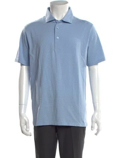 Pre-owned Patrick Assaraf Patterned Short Sleeve W/ Tags In Blue