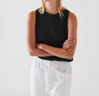 Patrick Assaraf Pima Boyfriend Tank Top In Black