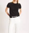Patrick Assaraf Pima Slim Stretch Tee In Black In Black