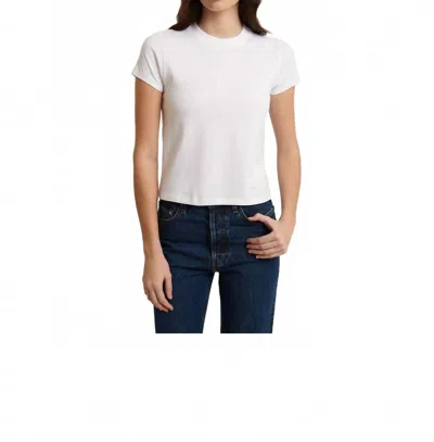 Patrick Assaraf Pima Stretch Short Sleeve Baby Tee In White