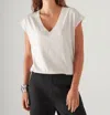 Patrick Assaraf Pima V-neck Tee In White