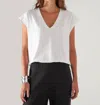 Patrick Assaraf Pima V-neck Tee In White In White