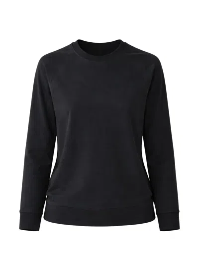 Patrick Assaraf Raglan Long-sleeved Sweatshirt In Black
