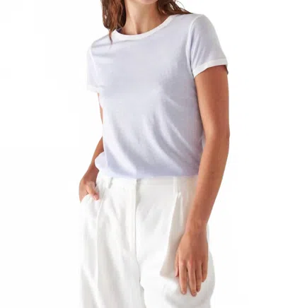 Patrick Assaraf Reverse Spray Lightweight Pima Cotton T-shirt In Soft Voilet In White