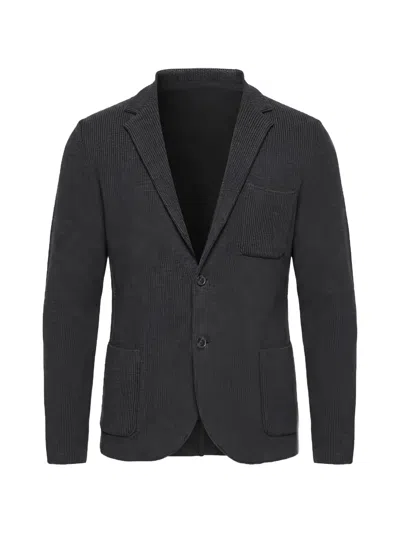 Patrick Assaraf Ribbed Pocket Jacket In Gray