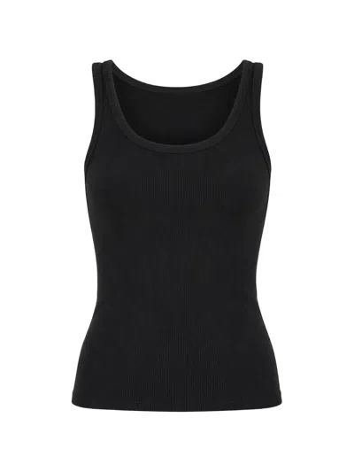 Patrick Assaraf Ribbed-knit Tank Top In Black