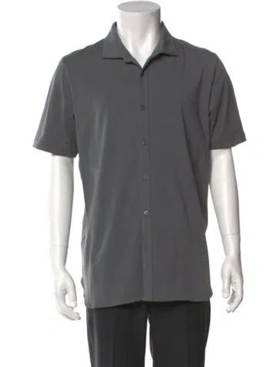 Pre-owned Patrick Assaraf Short Sleeve Shirt In Gray
