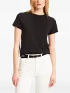 Patrick Assaraf Pima Slim Stretch Tee In Black In Black