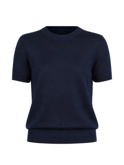 Patrick Assaraf Short-sleeve Crew-neck T-shirt In Blue
