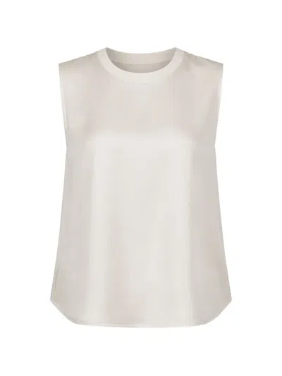 Patrick Assaraf Silk Crew-neck Tank Top In Neutral
