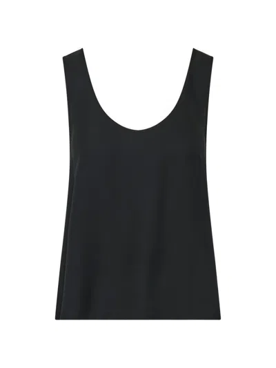 Patrick Assaraf Silk Scoop-neck Tank Top In Black