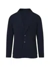 Patrick Assaraf Single-breasted Seersucker Blazer In Blue
