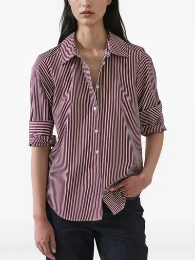 Patrick Assaraf Striped Buttoned Shirt In Pink