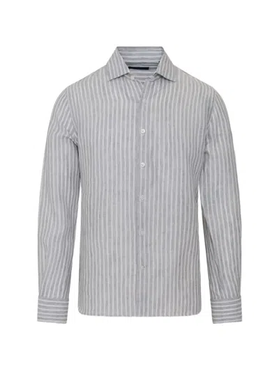 Patrick Assaraf Striped Long-sleeve Shirt In Animal Print