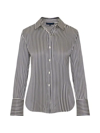 Patrick Assaraf Striped Long-sleeve Shirt In Multi
