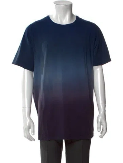 Pre-owned Patrick Assaraf Tie-dye Print Crew Neck T-shirt In Blue
