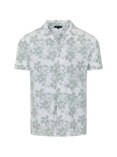 Patrick Assaraf Tropical Floral-print Shirt In White