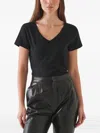 Patrick Assaraf V-neck Short-sleeve T-shirt In Black