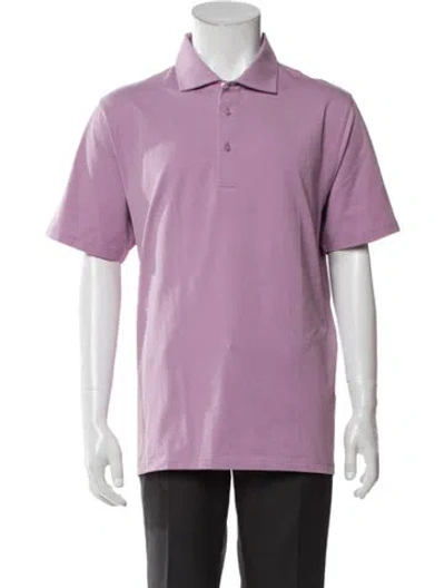 Pre-owned Patrick Assaraf V-neck Short Sleeve Polo Shirt W/ Tags In Purple
