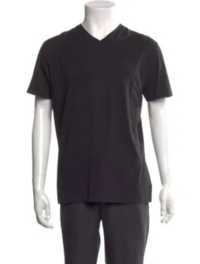 Pre-owned Patrick Assaraf V-neck Short Sleeve T-shirt In Black
