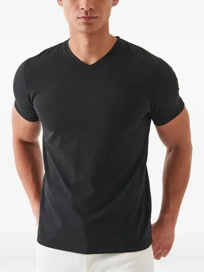 Patrick Assaraf V-neck T-shirt In Black