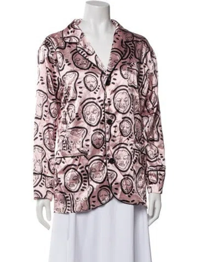 Pre-owned Patrick Church Printed Pajamas In Pink
