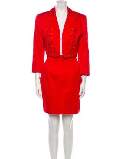 Pre-owned Patrick Kelly Vintage 1980's Skirt Suit In Red