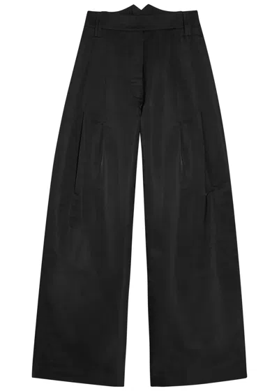 Patrick Mcdowell Alexandra Wide-leg Silk Trousers In Black