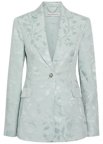 Patrick Mcdowell Alice Floral-jacquard Woven Blazer In Blue