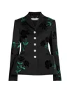 Patrick Mcdowell Elise Floral-pattern Jacket In Black
