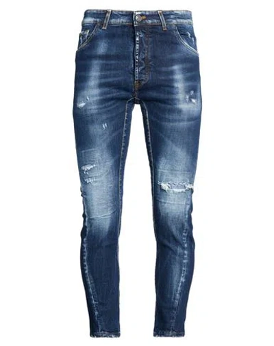 Patriòt Man Jeans Blue Size 36 Cotton, Elastane