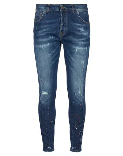 Patriòt Man Jeans Blue Size 36 Cotton, Elastane