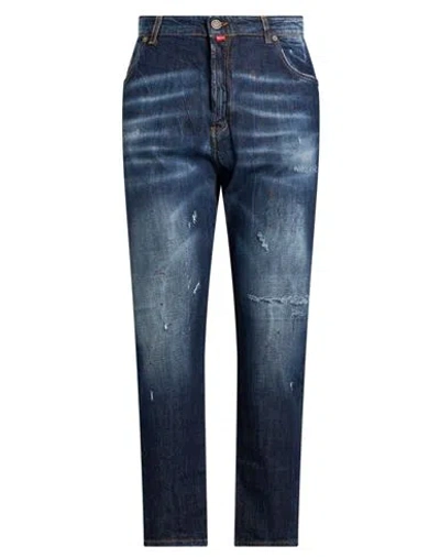 Patriòt Man Jeans Blue Size 36 Cotton, Elastane