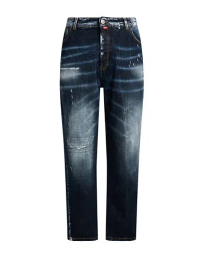 Patriòt Man Jeans Blue Size 40 Cotton, Elastane