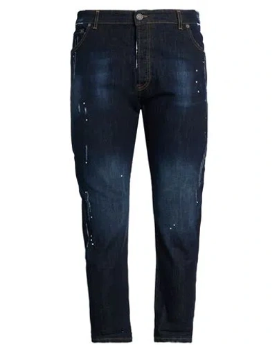 Patriòt Man Jeans Blue Size 42 Cotton, Elastane