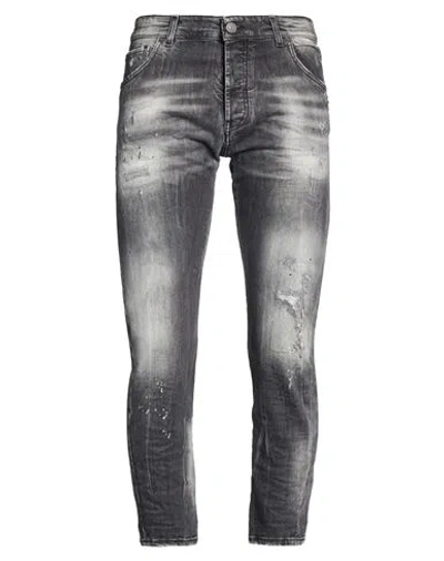 Patriòt Man Jeans Grey Size 34 Cotton, Elastane In Black