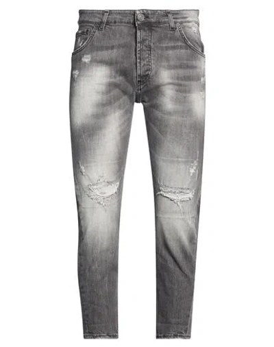 Patriòt Man Jeans Grey Size 34 Cotton, Elastane In Gray
