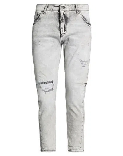 Patriòt Man Jeans Grey Size 34 Cotton, Elastane In Gray