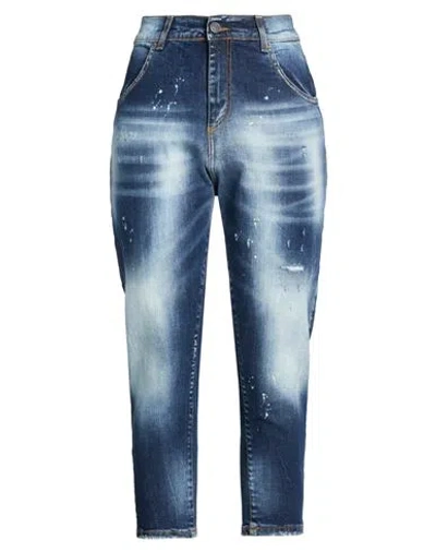 Patriòt Woman Jeans Blue Size 32 Cotton, Elastane