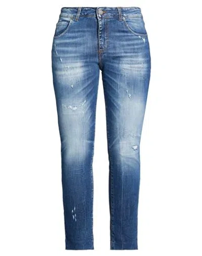 Patriòt Woman Jeans Blue Size 32 Cotton, Elastane