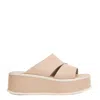 Patrizia Bonfanti 5cm Beige Leather Wedge Slipper In Neutral