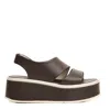 Patrizia Bonfanti 5cm Wedge Sandal In Chocolate Leather In Brown